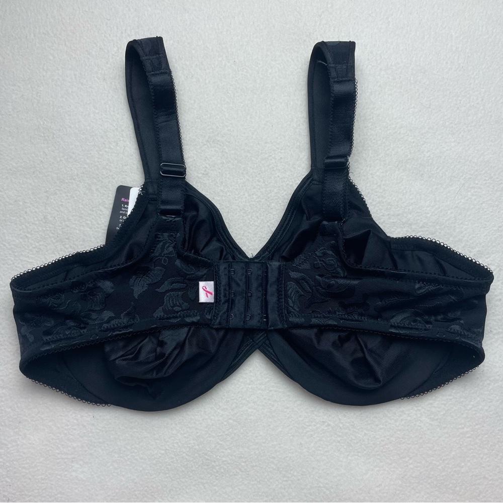 NWT New Wacoal Black Floral Mesh Overlay Awareness Underwire Bra - Picture 5 of 6